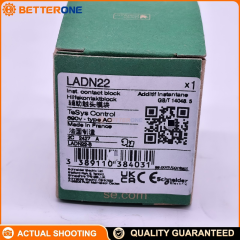 Schneider Electric LADN22 TeSys Deca Auxiliary Contact Block, 2NO+2NC (Mirror NC), Front/Top Clip-On Mount for LC1D09–LC1D150 Contactors, Screw Clamp Terminals, Ui 690V, Ith 10A, Ue 690VAC 25–400Hz