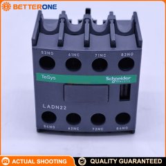 Schneider Electric LADN22 TeSys Deca Auxiliary Contact Block, 2NO+2NC (Mirror NC), Front/Top Clip-On Mount for LC1D09–LC1D150 Contactors, Screw Clamp Terminals, Ui 690V, Ith 10A, Ue 690VAC 25–400Hz