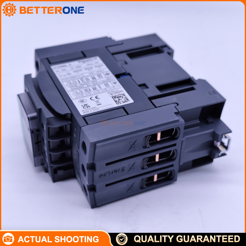 Schneider Electric LC1D40AM7C TeSys Deca Contactor, 3P (3NO), AC-3/AC-3e Up to 440V, 41A, 220VAC 50/60Hz Coil (M7), EverLink Terminal, Built-In 1NO+1NC Aux (Mirror NC), DIN-Rail/Panel Mount