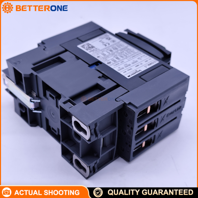 Schneider Electric LC1D40AM7C TeSys Deca Contactor, 3P (3NO), AC-3/AC-3e Up to 440V, 41A, 220VAC 50/60Hz Coil (M7), EverLink Terminal, Built-In 1NO+1NC Aux (Mirror NC), DIN-Rail/Panel Mount