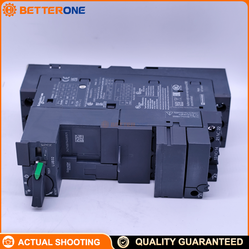 Schneider Electric LUB32 TeSys U Power Base (Non-Reversing), 3P (3NO), Ith 32A, 690VAC, Screw Clamp Control Terminals, Suitable for Isolation, Build a Starter Controller with LUC Control Unit, Motor Applications up to 15kW@400V