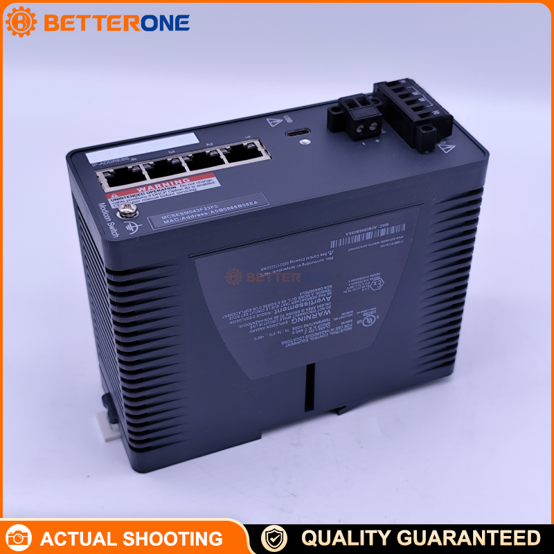 Schneider Electric MCSESM043F23F0 Modicon Managed Ethernet Switch, 4×10/100BASE-TX RJ45 Copper Ports, Transparent Ready, VLAN/QoS/IGMP Snooping, RSTP/MRP/HiPER Ring, SNMP/HTTPS/SSH Management, 12–24VDC Supply, DIN-Rail Mount, IP30