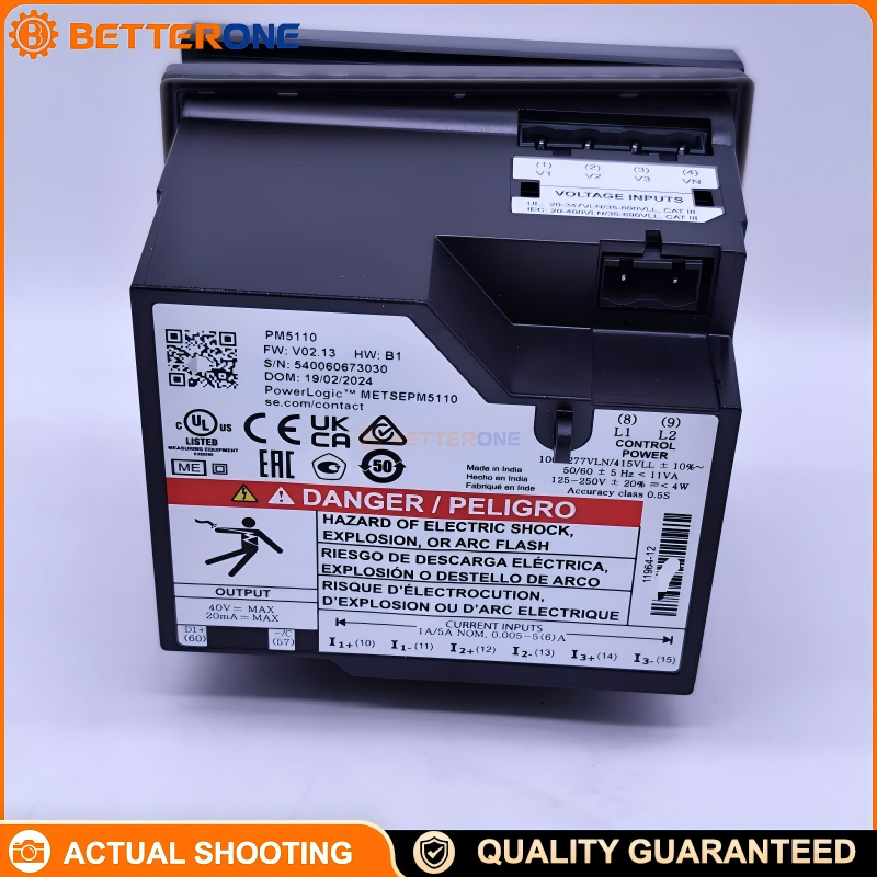Schneider Electric METSEPM5110 PowerLogic PM5110 Power Meter, Modbus RS485 (RTU/ASCII/JBUS), PQ Analysis Up To 15th Harmonic, 64 Samples/Cycle, 1 Digital Output, 33 Alarms, 100–415VAC or 125–250VDC Supply, 1A/5A CT Input, Flush Mount 96×96mm, Front IP52