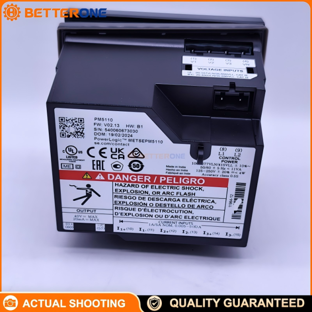 Schneider Electric METSEPM5110 PowerLogic PM5110 Power Meter, Modbus RS485 (RTU/ASCII/JBUS), PQ Analysis Up To 15th Harmonic, 64 Samples/Cycle, 1 Digital Output, 33 Alarms, 100–415VAC or 125–250VDC Supply, 1A/5A CT Input, Flush Mount 96×96mm, Front IP52