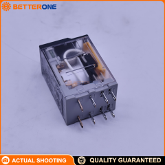 Schneider Electric RXM2LB2BD Harmony Miniature Plug-In Relay, 2C/O (DPDT) 5A, 24VDC Coil (BD), With LED Indicator & Mechanical Flag, Socketable 8-Pin Relay, 250VAC / 28VDC Switching