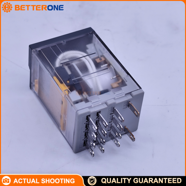 Schneider Electric RXM4LB2B7 Harmony Miniature Plug-In Relay, 4C/O (4PDT), 24VAC 50/60Hz Coil, 3A (Ithe), With LED Indicator & Mechanical Flag, Socket Mount for RXZE Base, 250VAC/28VDC Switching