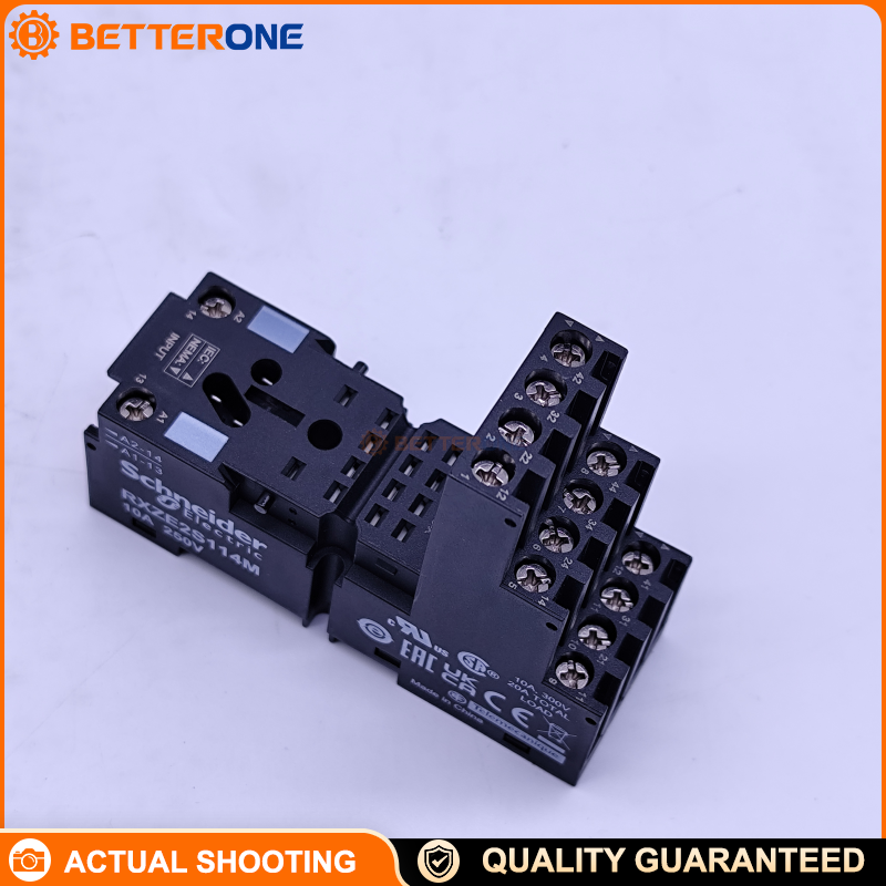 Schneider Electric RXZE2S114M Harmony Relay Socket Base, Separate Contact Terminals, For RXM4/REXL 4CO Plug-In Relays, 14-Pin, Screw Terminals, DIN-Rail or Panel Mount, Ith 10A (<250VAC), Flat Pins, RXZ Series