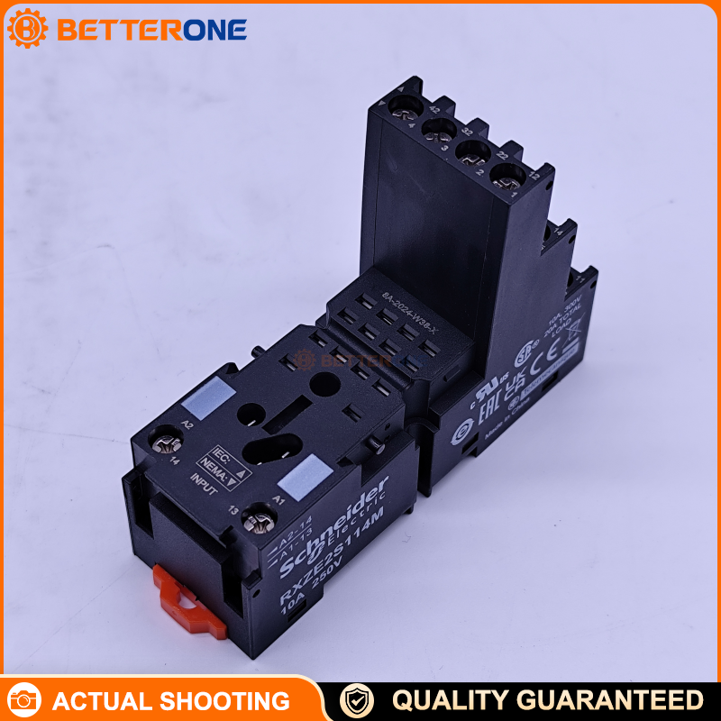 Schneider Electric RXZE2S114M Harmony Relay Socket Base, Separate Contact Terminals, For RXM4/REXL 4CO Plug-In Relays, 14-Pin, Screw Terminals, DIN-Rail or Panel Mount, Ith 10A (<250VAC), Flat Pins, RXZ Series