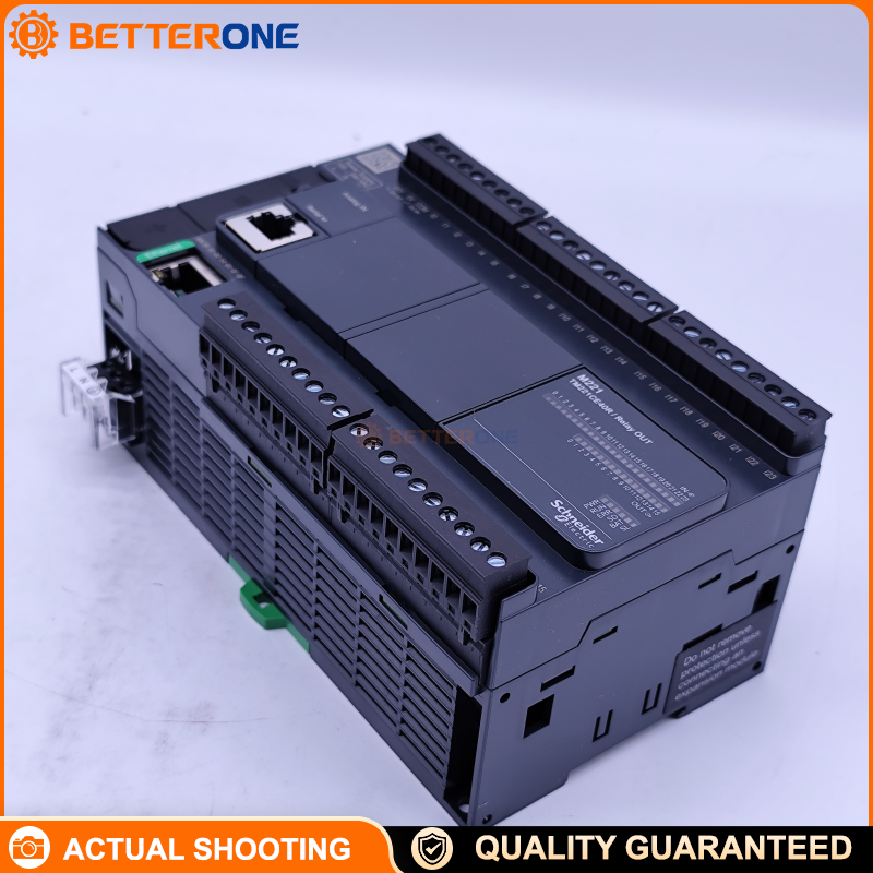 Schneider Electric TM221CE40R Modicon M221 PLC Logic Controller, 40 I/O (24DI + 16 Relay Outputs), 2×0–10V Analog Inputs, 100–240VAC, Ethernet + Serial, SD/USB, Machine Automation Controller