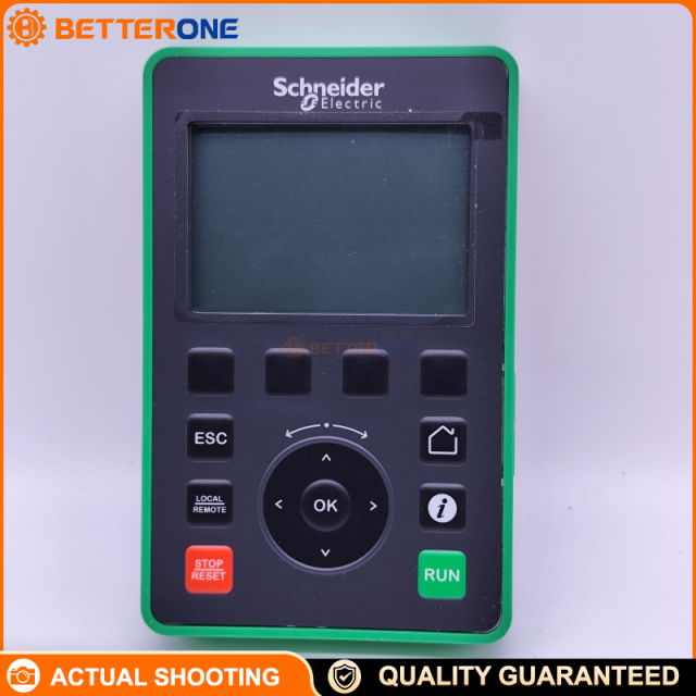 Schneider Electric VW3A1111 Altivar Graphic Display Terminal, 240×160 Pixels, Backlit LCD (White/Red), 8-Line Display, IP65, Built-In RTC, For ATV340/ATV600/ATV900 VFD