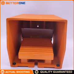 Schneider Electric XPER511 Harmony XPE Metal Foot Switch With Protective Cover & Trigger Mechanism, 1-Step, 1NC+1NO Contacts, IP66, Orange, Industrial Machine Control Pedal Switch