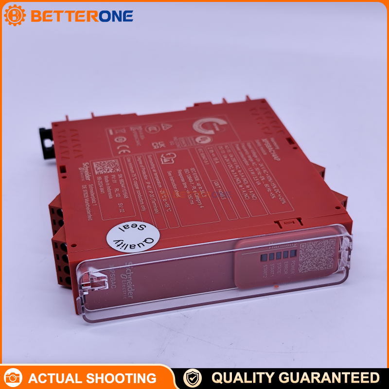 Schneider Electric XPSBAC14AP Harmony XPS Safety Relay Module for E-Stop/Guard, 24VAC/DC Supply, 4NO + 1NC Safety Outputs, Auto/Manual/Monitored Start, Screw Terminals, 22.5mm DIN Rail