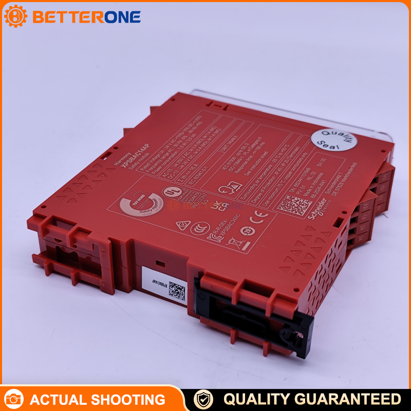 Schneider Electric XPSBAC14AP Harmony XPS Safety Relay Module for E-Stop/Guard, 24VAC/DC Supply, 4NO + 1NC Safety Outputs, Auto/Manual/Monitored Start, Screw Terminals, 22.5mm DIN Rail