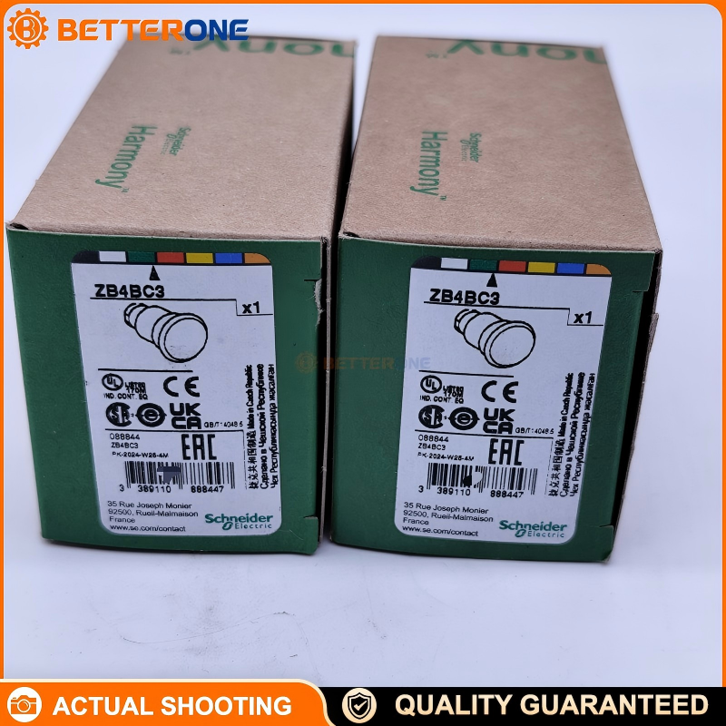 Schneider Electric ZB4BC3 Harmony XB4 Metal Mushroom Pushbutton Head, 40mm Green, Ø22mm Panel Mount, Spring Return, Non-Illuminated Operator Head, Industrial Control Panel Switch