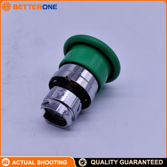 Schneider Electric ZB4BC3 Harmony XB4 Metal Mushroom Pushbutton Head, 40mm Green, Ø22mm Panel Mount, Spring Return, Non-Illuminated Operator Head, Industrial Control Panel Switch