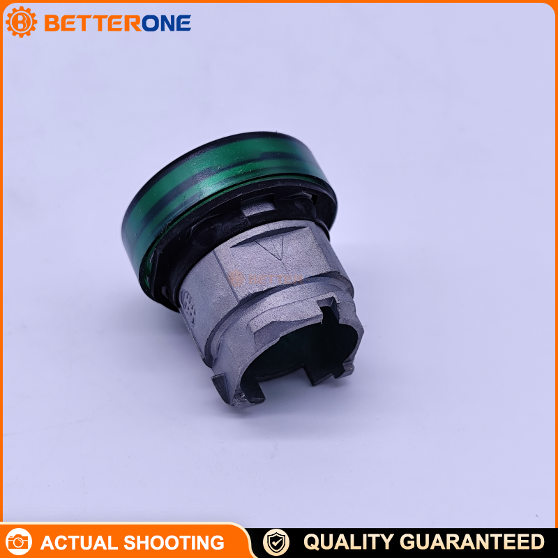 Schneider Electric ZB4BV033 Harmony XB4 Metal Pilot Light Head, Green Plain Lens, Ø22mm Panel Mount, Universal LED Compatible, Chromium-Plated Bezel, Industrial Indicator Light Operator Head
