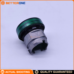 Schneider Electric ZB4BV033 Harmony XB4 Metal Pilot Light Head, Green Plain Lens, Ø22mm Panel Mount, Universal LED Compatible, Chromium-Plated Bezel, Industrial Indicator Light Operator Head