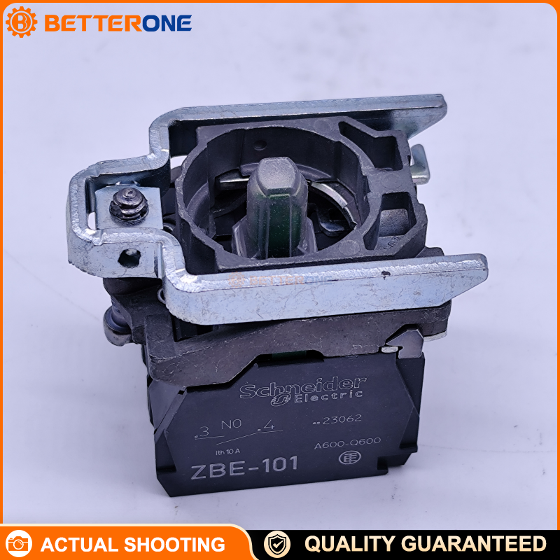 Schneider Electric ZB4BW0B55 Harmony XB4 Metal Light Block with Body/Fixing Collar, Orange Integral LED 24V AC/DC, 1NO+1NC Contacts, Screw Clamp Terminals, Ø22mm Signaling Unit Assembly
