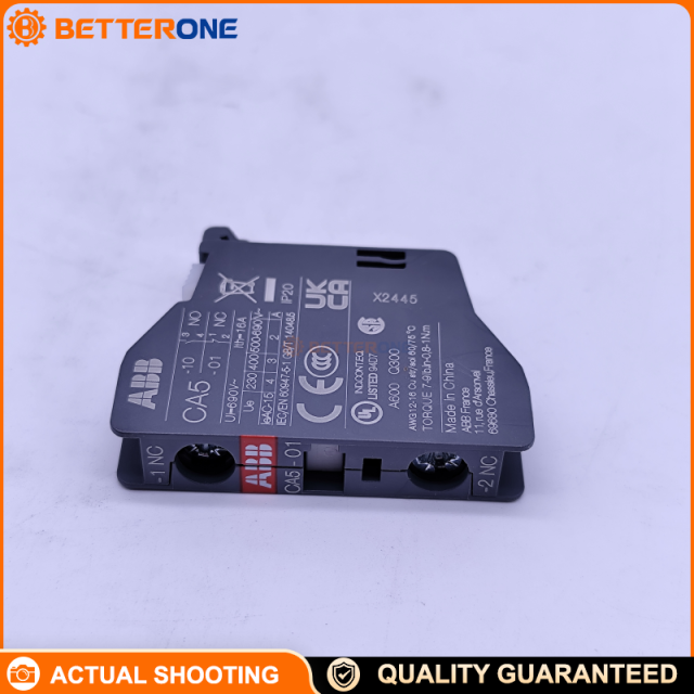 ABB 1SBN010010R1001 CA5-01 Front-Mounted Auxiliary Contact Block, 1NC Instantaneous, Screw Terminals, For A Series Contactors & N Series Contactor Relays