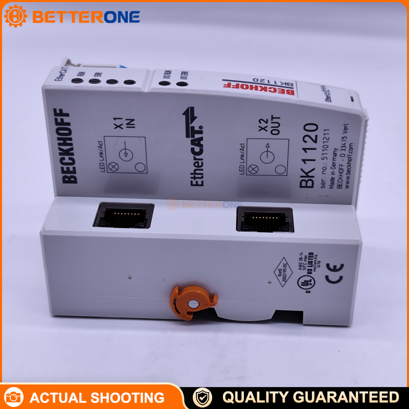 Beckhoff BK1120 EtherCAT Bus Coupler for KLxxx K-Bus Terminals, 2×RJ45 100BASE-TX, Auto Terminal Mapping to EtherCAT Process Image