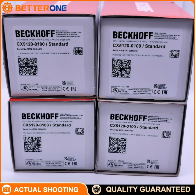 Beckhoff CX5120-0100 Embedded PC, Intel Atom E3815, 2GB DDR3, Dual Gigabit Ethernet, DVI-I, USB 2.0, Fanless DIN-Rail Controller