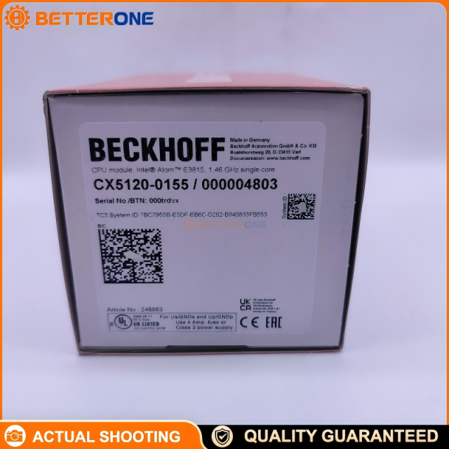 Beckhoff CX5120-0155 Embedded PC, Intel Atom E3815 1.46GHz, 2GB DDR3, Dual Gigabit Ethernet, DVI-I, 4×USB 2.0, Windows 10 IoT Enterprise 2016 LTSB (64-bit) + TwinCAT 3 Runtime (XAR)
