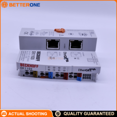 Beckhoff EK1100 EtherCAT Coupler for ELxxxx EtherCAT Terminals, 2×RJ45 100BASE-TX, 24VDC, 2A E-bus Supply, 1 µs Delay, 100 m Station Distance
