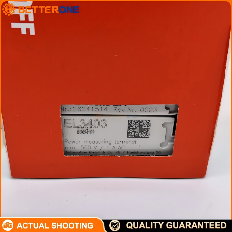 Beckhoff EL3403 EtherCAT 3-Phase Power Measurement Terminal, Voltage via L1/L2/L3/N + Current Transformers, True RMS, Per-Phase Power & Energy, Power Factor (cosφ), Network Analysis