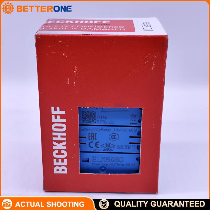 Beckhoff ELX9560 Power Supply Terminal, 24VDC In → Electrically Isolated 24VDC Ex Out, 0.65A Output (HW01+), Supply for Downstream ELX Intrinsically Safe Terminals, Voltage Monitoring + Diagnostics