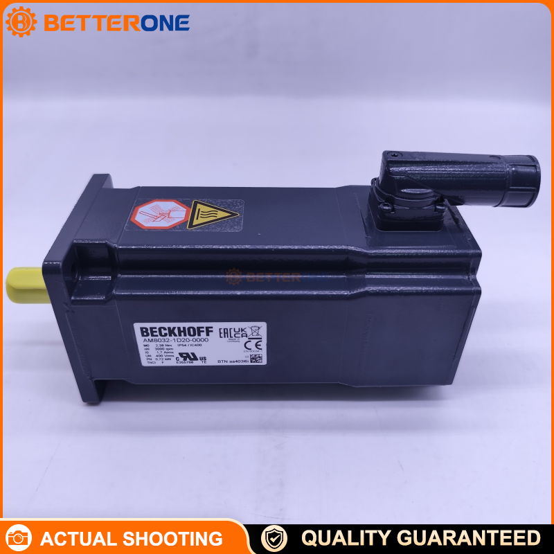Beckhoff AM8032-1D20-0000 AM8000 Servo Motor, 2.38 Nm Standstill Torque, 0.72 kW, 3000 rpm, OCT Feedback (Absolute Encoder), 100–480 VAC