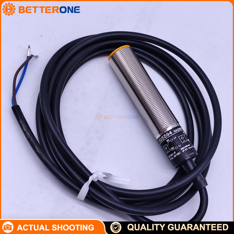 Ifm IG5594 Inductive Proximity Sensor, M18x1 Flush Mount, 5 mm Sensing Range, 10–55 VDC, 2-Wire PNP/NPN, NO/NC Selectable, 400 mA Output, 700 Hz, IP67, 2 m Cable