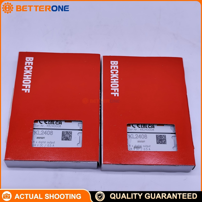 Beckhoff KL2408 K-bus Digital Output Bus Terminal, 8-Channel 24 V DC, 1-Wire Connection, 0.5 A/Ch Short-Circuit-Proof, Inductive/Lamp Loads, Reverse Polarity Protection, 500 V Isolation, Channel LEDs