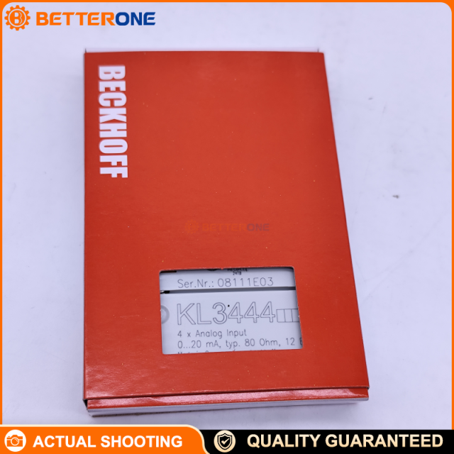 Beckhoff KL3444 K-bus Analog Input Bus Terminal, 4-Channel Current Input 0…20 mA, 12-Bit Resolution, 2-Wire Single-Ended with Common Ground, Overload Detection, Electrically Isolated Measurement, Run/Error LEDs