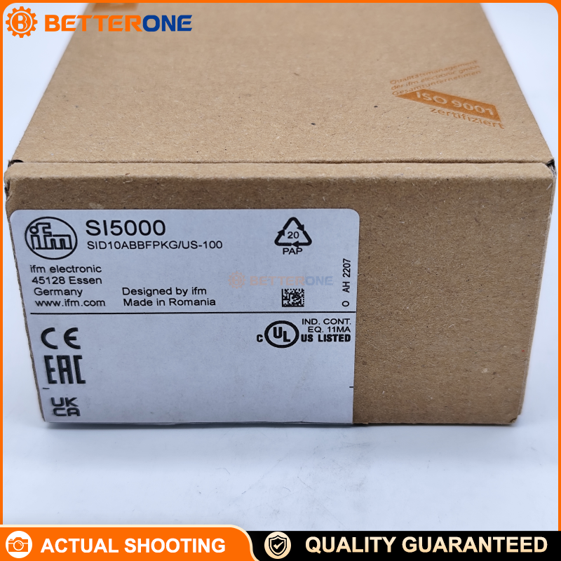 IFM SI5000 Thermal Flow Monitor (SID10ABBFPKG/US-100), For Liquids & Gases, Setting Range 3–300 cm/s (Liquids) / 200–3000 cm/s (Gases), DC PNP, 1 Switching Output (NO/NC Programmable), 19–36VDC, M18x1.5 Internal Thread for Adapters, 30bar, -25…80°C