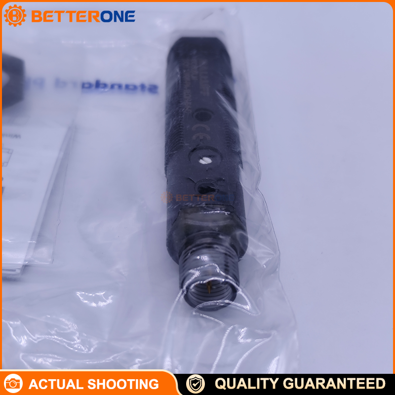 Balluff BOS18KW-PA-1LQH-S4-C Retroreflective Photoelectric Sensor (BOS00LM), Class 1 Red Laser 650nm, 9m Sensing Range, PNP NO/NC, 10–30VDC, M12 4-Pin Connector, 1500Hz, Sensitivity Potentiometer, Ø18×93.5mm