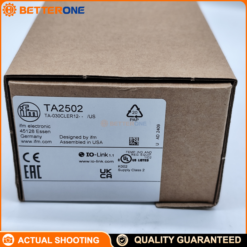 IFM TA2502 Hygienic Temperature Transmitter, Pt1000 Class A, -50…200°C, 4–20mA Analog + IO-Link, 18–32VDC, G1/2 Process Connection with Sealing Cone, EL 30mm, IP67/IP68/IP69K, For Food & Beverage Applications