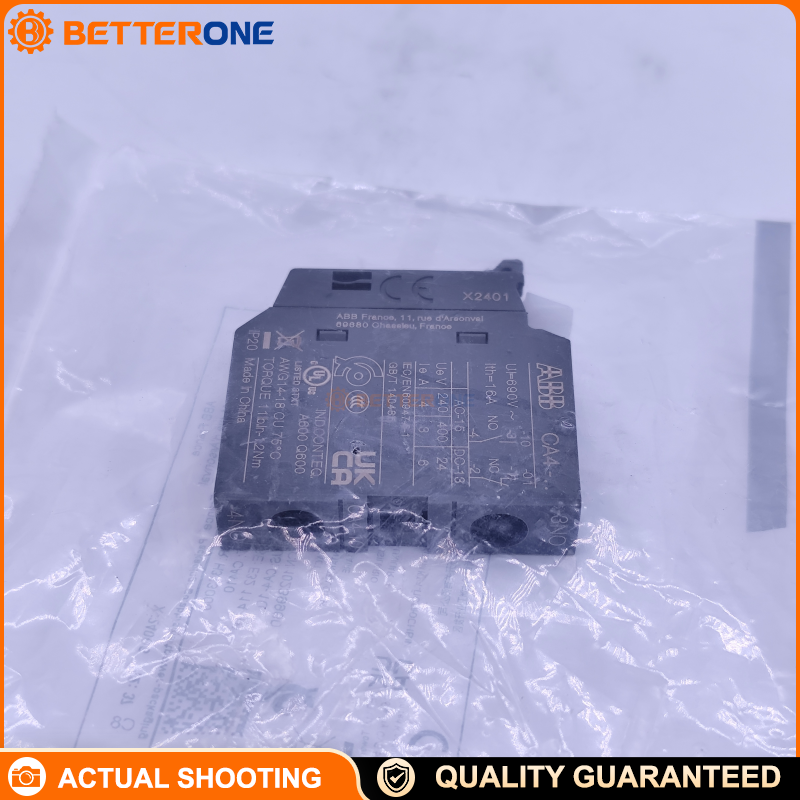 ABB 1SBN010110R1010 CA4-10 Front-Mounted Auxiliary Contact Block, 1-Pole 1NO Instantaneous, Screw Terminals, For AF(C)09…AF(C)96 Contactors & NF(C) Contactor Relays