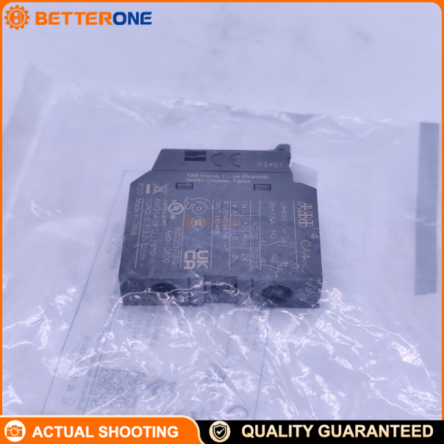 ABB 1SBN010110R1010 CA4-10 Front-Mounted Auxiliary Contact Block, 1-Pole 1NO Instantaneous, Screw Terminals, For AF(C)09…AF(C)96 Contactors & NF(C) Contactor Relays