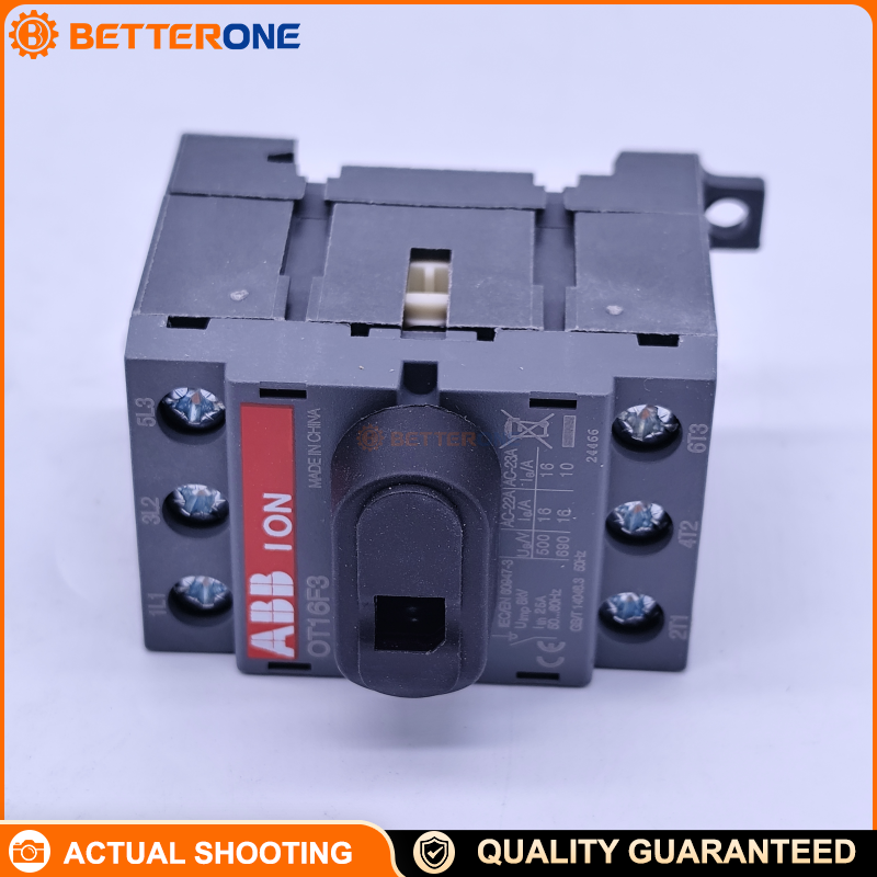 ABB 1SCA104811R1001 OT16F3 Switch-Disconnector, 3-Pole Non-Fusible Disconnect, Front Operated, DIN-Rail Mountable, Protected Clamp Terminals, 16A Rated, Handle & Shaft Not Included