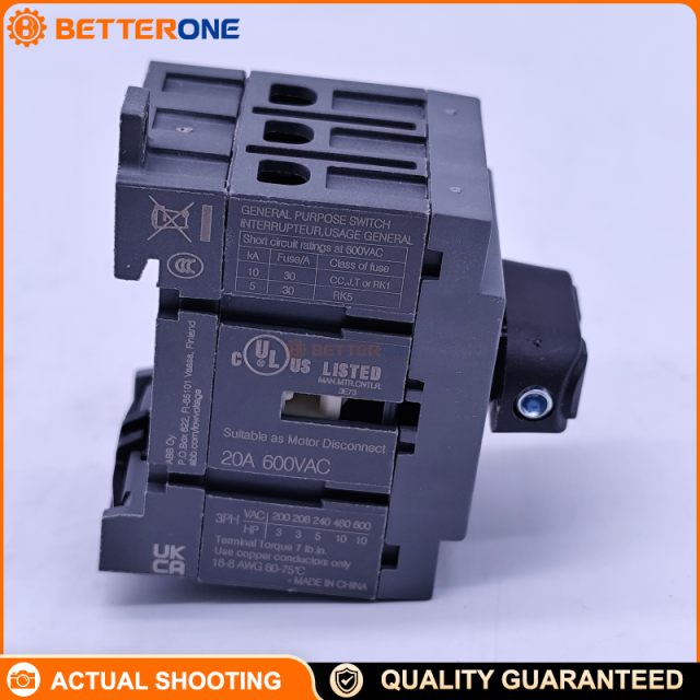 ABB 1SCA104811R1001 OT16F3 Switch-Disconnector, 3-Pole Non-Fusible Disconnect, Front Operated, DIN-Rail Mountable, Protected Clamp Terminals, 16A Rated, Handle & Shaft Not Included