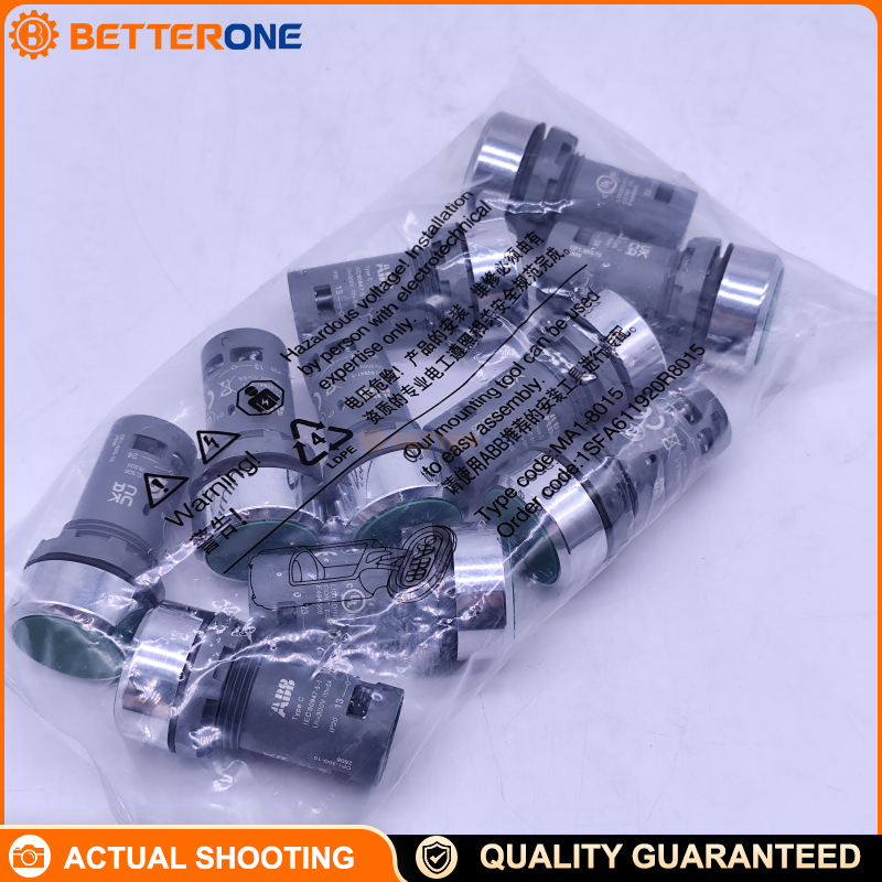 ABB 1SFA619100R3012 CP1-30G-10 Compact Pushbutton, 22mm Panel Mount, Momentary Flush Actuator, Green Non-Illuminated, 1NO (SPST-NO), Screw Terminals, IP69K, Chrome Metal Bezel, Industrial Control Panels