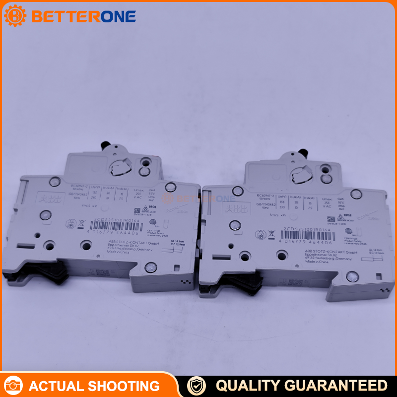 ABB 2CDS251001R0064 S201-C6 Miniature Circuit Breaker, 1-Pole, C Curve, 6A Rated Current, 230/400VAC, 6kA Breaking Capacity, System pro M compact S200