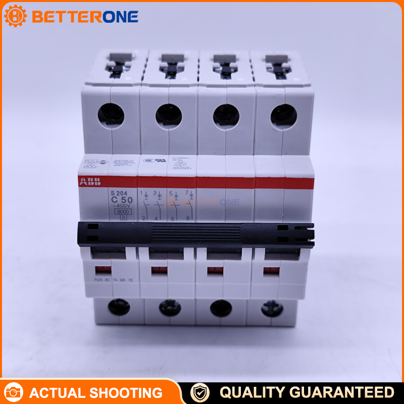 ABB 2CDS254001R0504 S204-C50 Miniature Circuit Breaker, 4-Pole, C-Characteristic, 50A, Rated Voltage 400V