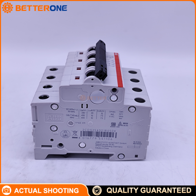 ABB 2CDS254001R0504 S204-C50 Miniature Circuit Breaker, 4-Pole, C-Characteristic, 50A, Rated Voltage 400V