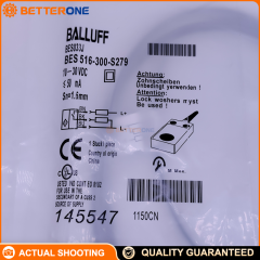 Balluff BES516-300-S279 Inductive Proximity Sensor (Order Code BES033J), Cubic 30×20×10mm Flush Mount, 2mm Range (Sn), PNP Normally Open, 10–30VDC, 1500Hz, 5m PVC Cable, Aluminum Housing, IP65