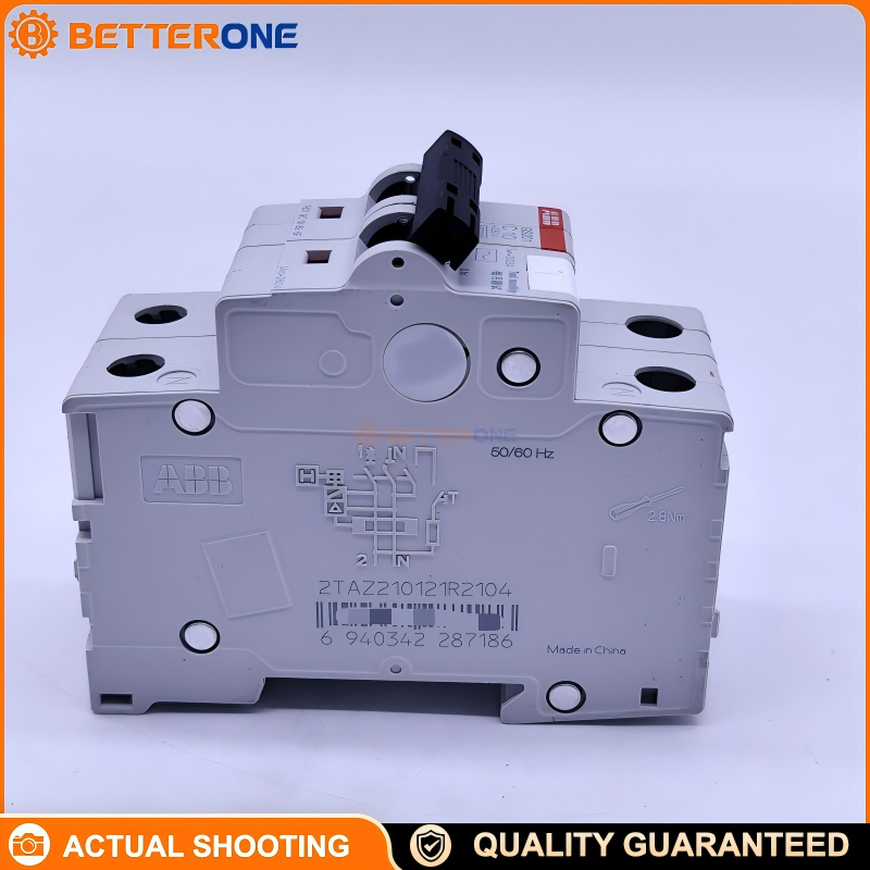 ABB 2TAZ210121R2104 GS201 OV AC-C10/0.03 RCBO, 10A C-Curve, 30mA, Type AC, Residual Current Circuit Breaker with Overcurrent Protection, Low-Voltage Protection