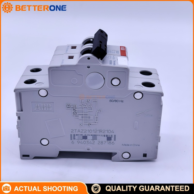 ABB 2TAZ210121R2104 GS201 OV AC-C10/0.03 RCBO, 10A C-Curve, 30mA, Type AC, Residual Current Circuit Breaker with Overcurrent Protection, Low-Voltage Protection
