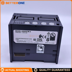Delta AS00SCM-A AS Series PLC Communication Extension Module, serial base, RS-232/RS-422/RS-485, supports 2 function cards, push-in terminals, DIN-rail mount, IP20.
