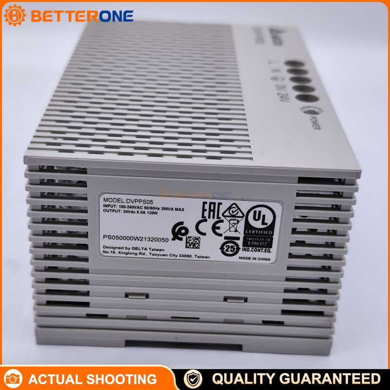 Delta DVPPS05 (DVP-PS05) PLC Power Supply Module, 1-Phase 85–264VAC Input, 24VDC Output, 5A, 120W, DIN-Rail Mount, for DVP Series PLC Panels
