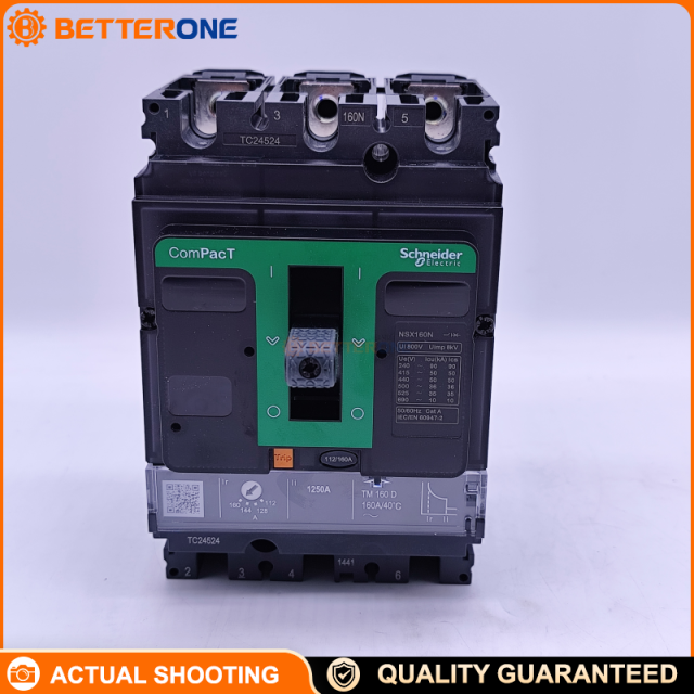 Schneider Electric C16N3TM160 ComPacT NSX160N MCCB, 3P, 160A, TMD thermal-magnetic trip, Icu 50kA @ 415VAC, fixed type, overload & short-circuit protection for distribution